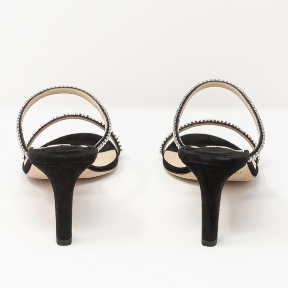 Jimmy Choo Brea 65 Black Suede Crystal Heels Size 39 EU (9 US) - Picture 8 of 11